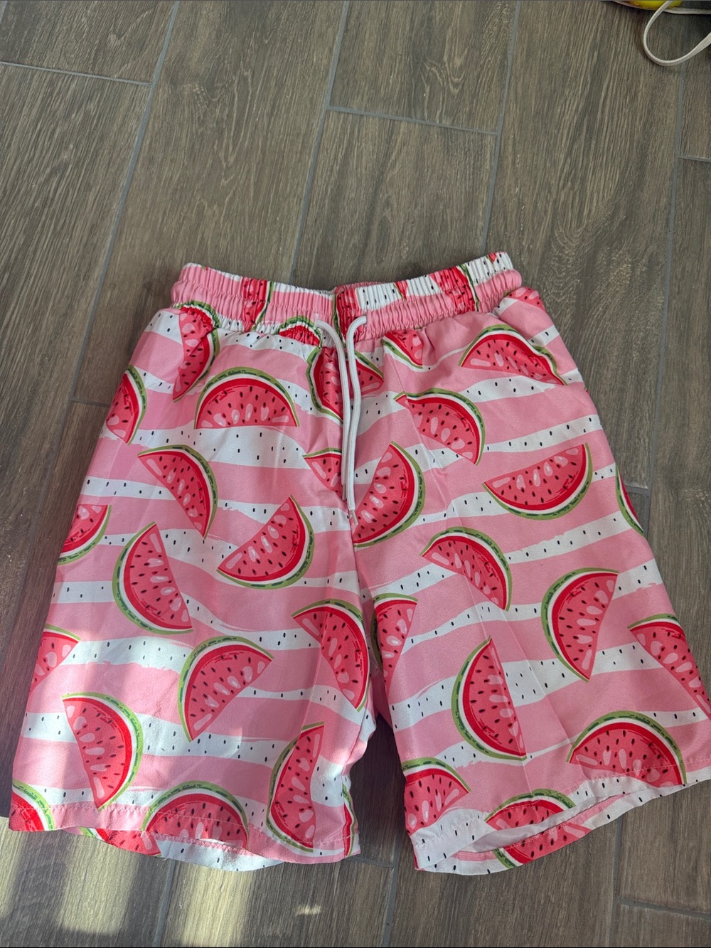 SHEIN Pink Watermelon Stripe Kids Shorts
